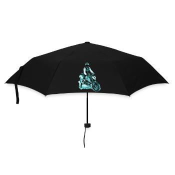 Motocycliste Nakedbike bleu clair - Parapluie standard - noir - Devant