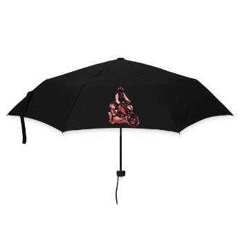 Motorradfahrer Nakedbike braun - Regenschirm (klein) - Schwarz - Vorne