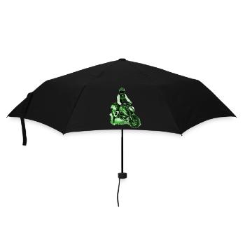 Motorcyclist Nakedbike green - Umbrella (small) - black - Front