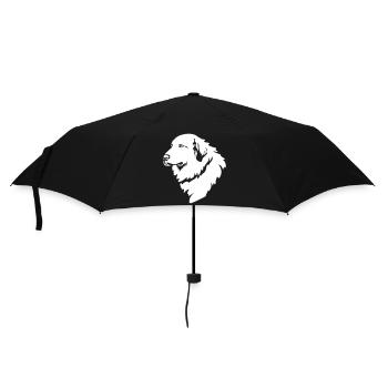 Tête de chien de montagne pyrénéenne « Black Edition » - Parapluie standard - noir - Devant