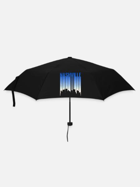 Nashville Skyline Gradient - Regenschirm (klein) - Schwarz