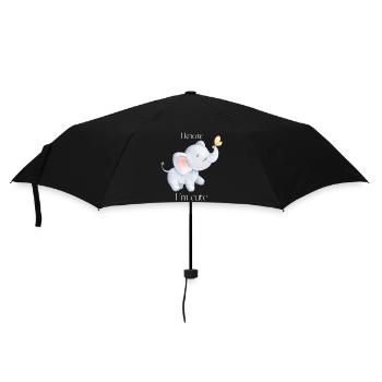 Elefant - Regenschirm (klein) - Schwarz - Vorne