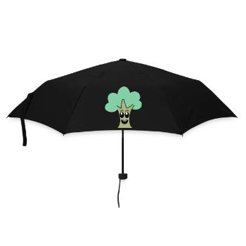 Baum mit Gesicht Lächeln Niedlicher Baum - Regenschirm (klein) - Schwarz - Vorne