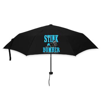 Stinkbomber unterwegs Baby Junge boy Windel blau - Regenschirm (klein) - Schwarz - Vorne