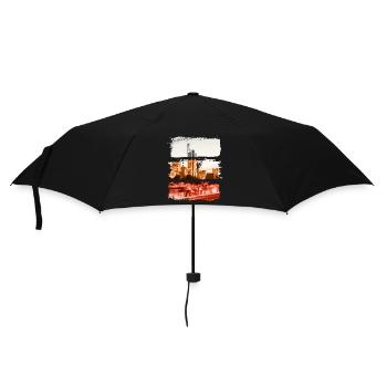 Frankfurt Vintage Retro Deutschland Stadt Skyline - Regenschirm (klein) - Schwarz - Vorne