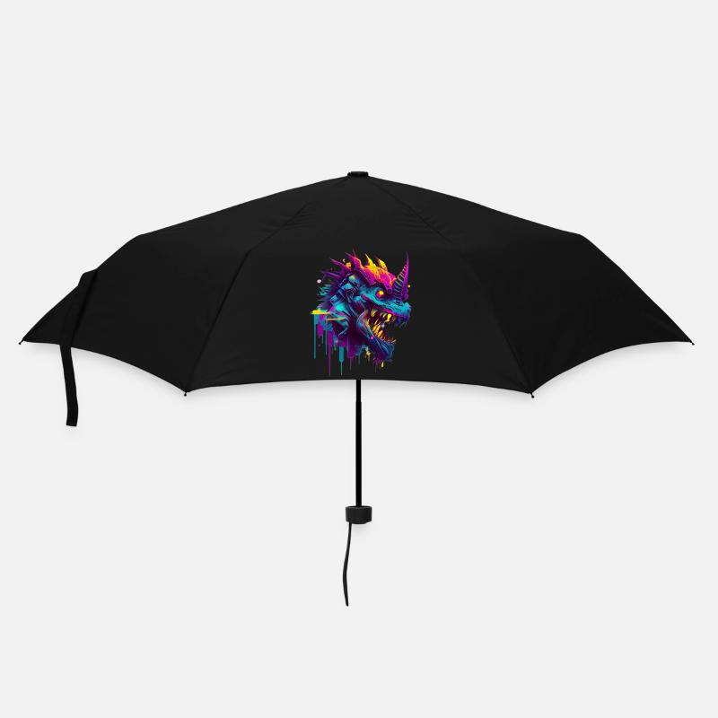 Monster Einhorn - Regenschirm (klein) - Schwarz