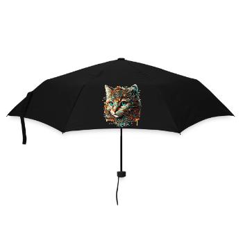 Cat's head from a young kitten as a baby cat - Umbrella (small) - black - Front