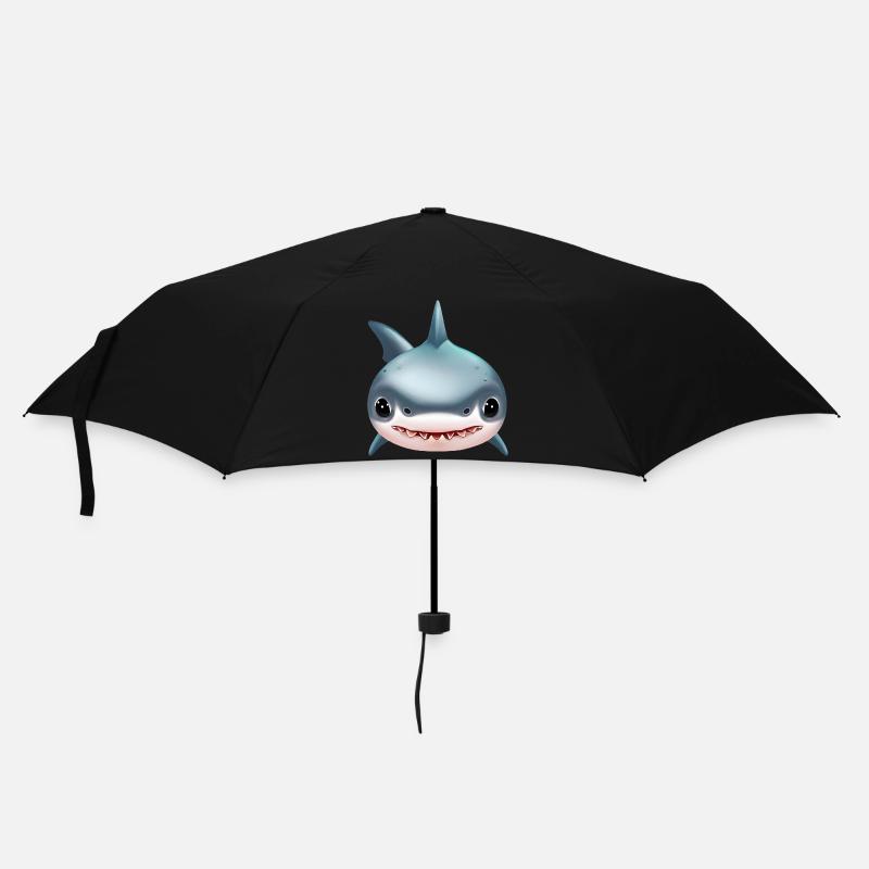 Niedlicher Haifisch - Regenschirm (klein) - Schwarz