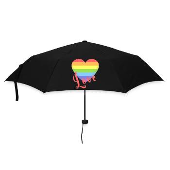 T-shirt amour gay LGBT coeur lgbtqia + idée cadeau - Parapluie standard - noir - Devant