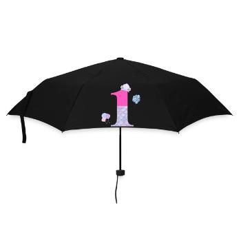 1. Geburtstag Meerjungfrau - Regenschirm (klein) - Schwarz - Vorne