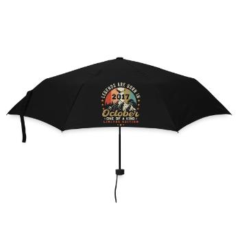 Oktober 2017 - Geburtstag im Oktober 2017 - Regenschirm (klein) - Schwarz - Vorne