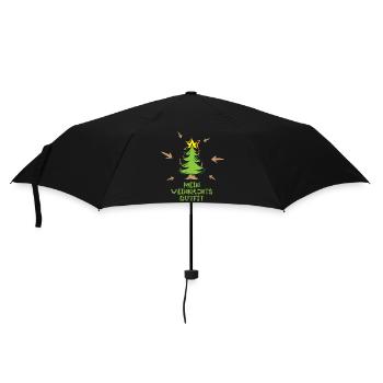 mein weihnachtsoutfit Symbol Tanne Weihnachten - Regenschirm (klein) - Schwarz - Vorne
