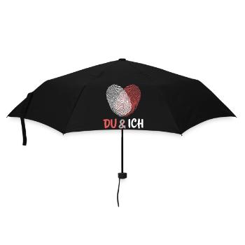 Du und Ich - Valentinstag - Liebe Herz - Regenschirm (klein) - Schwarz - Vorne