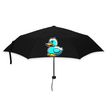 Gummiente / Badeente / Wasser / Badewanne - Regenschirm (klein) - Schwarz - Vorne