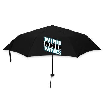 Présent Humour Liberté Mode de vie Vent et Vagues - Parapluie standard - noir - Devant