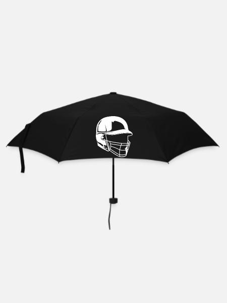 Baseball Helm Zeichnung - Regenschirm (klein) - Schwarz