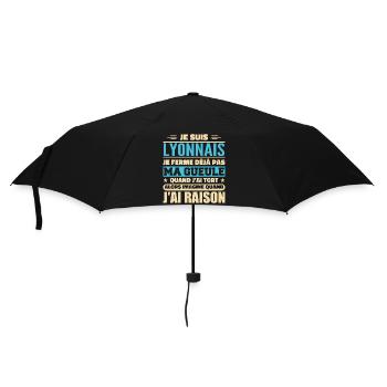 Humour Lyonnais je ne ferme pas ma gueule - Parapluie standard - noir - Devant