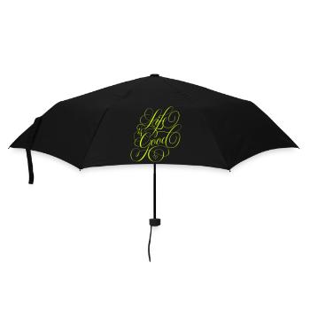 Life is Good - Regenschirm (klein) - Schwarz - Vorne