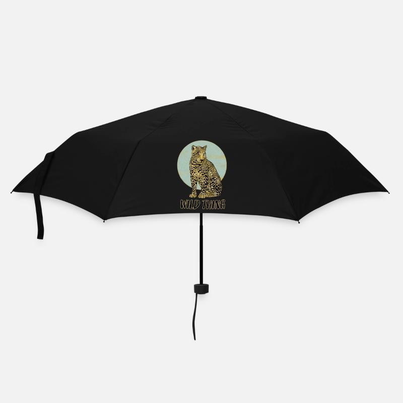 Wild Thing mit Leopard - Regenschirm (klein) - Schwarz