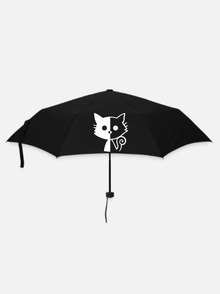 Chat yin et yang (blanc) - Parapluie standard - noir