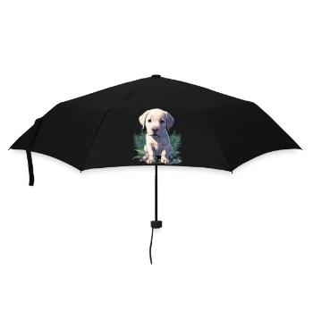 Tropischer Welpe 🐾 - Regenschirm (klein) - Schwarz - Vorne