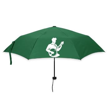 Banjo Player Drawing - Umbrella (small) - bottlegreen - Front