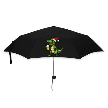 Bière de Noël Dinosaur T-Rex - Parapluie standard - noir - Devant