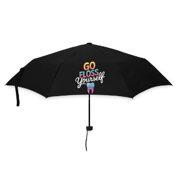 Zahnarzt Zahnarzthelferin Zähne - Regenschirm (klein) - Schwarz - Vorne