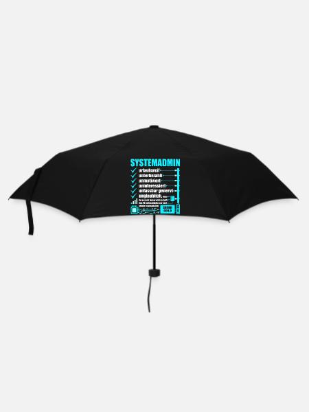 Systemadministrator, IT-Support, Netzwerkadmin, PC - Regenschirm (klein) - Schwarz