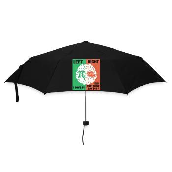 Le cerveau gauche aime Pi, le cerveau droit a envie de tarte - Parapluie standard - noir - Devant