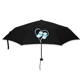 Blue Heart with Baby Shoes for Boys - Umbrella (small) - black - Front