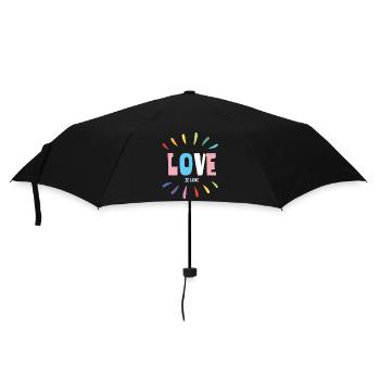 LGBT Pride Month - Liebe ist Liebe - Regenschirm (klein) - Schwarz - Vorne