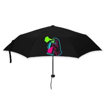 Graffiti Dose im Pop-Art-Style - Regenschirm (klein) - Schwarz - Vorne
