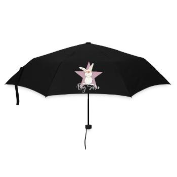 Große Schwester Kleiner Hase - Regenschirm (klein) - Schwarz - Vorne