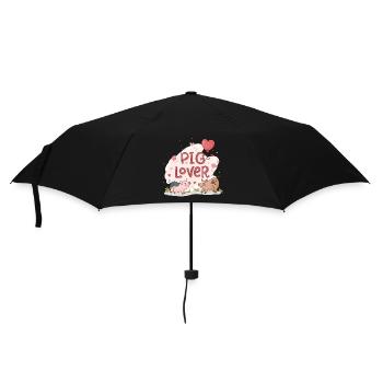 Schweine-Liebhaber - Regenschirm (klein) - Schwarz - Vorne