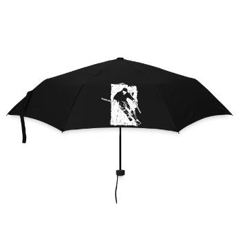 Skier Winter Sport Grunge Design - Umbrella (small) - black - Front