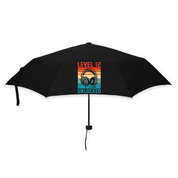 12 Year Old Level Unlocked - 12th Anniversary Gamer - Umbrella (small) - black - Front