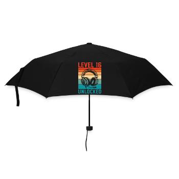 16 ans Anniversaire Ado Gamer Level 16 Unlocked - Parapluie standard - noir - Devant