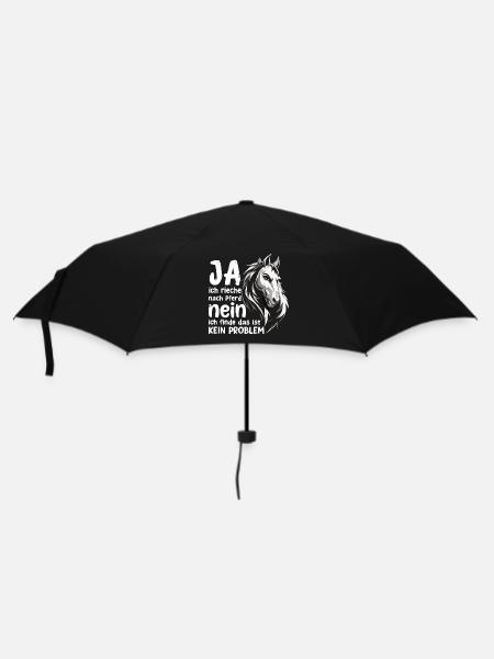 Pferde Spruch mit Pferdekopf Statement Hobby - Regenschirm (klein) - Schwarz