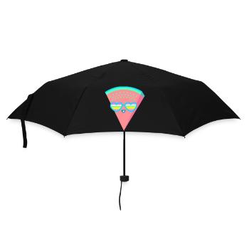 Coole Melone Herzsonnenbrille 80er 90er Retro - Regenschirm (klein) - Schwarz - Vorne