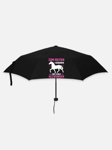 Zum Reiten Geboren Zur Schule Gezwungen Pferde - Regenschirm (klein) - Schwarz