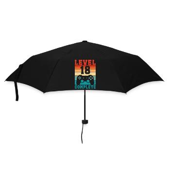 18th Birthday Level 18 Complete 18 Years Gamer - Umbrella (small) - black - Front