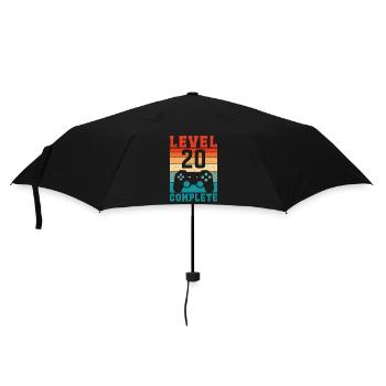 20. Geburtstag Level 20 Complete 20 Jahre Gamer - Regenschirm (klein) - Schwarz - Vorne
