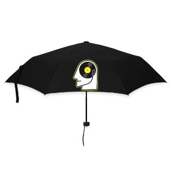 Portrait de tête en vinyle - Parapluie standard - noir - Devant
