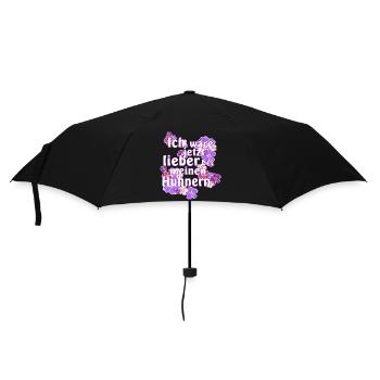 Better with my chickens with hibiscus - Umbrella (small) - black - Front