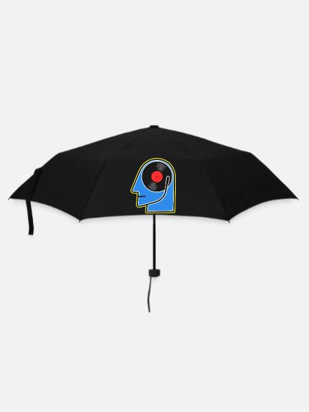 Blue Vinyl Album DJ Head - Regenschirm (klein) - Schwarz