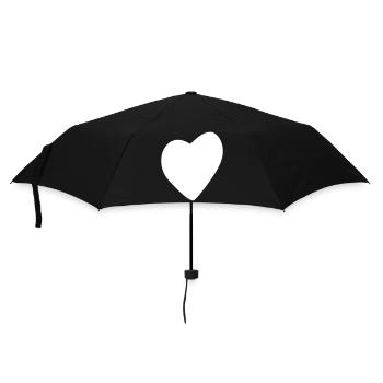 Minimalist heart – simple love design - Umbrella (small) - black - Front