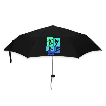 Snowboarden Retro Snowboard Snowboarding Snowboard - Regenschirm (klein) - Schwarz - Vorne