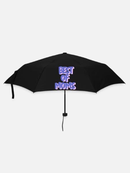 Best of Moms Typo Grafik - Regenschirm (klein) - Schwarz