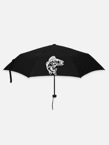 Hecht Fisch - Regenschirm (klein) - Schwarz